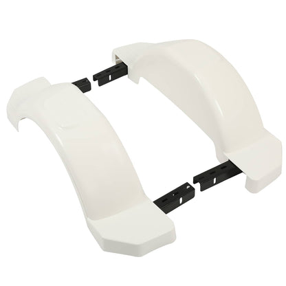 Solidspare Pair L&R Single Axle Trailer Fenders White HDPE For 13" diameter Wheels Tires