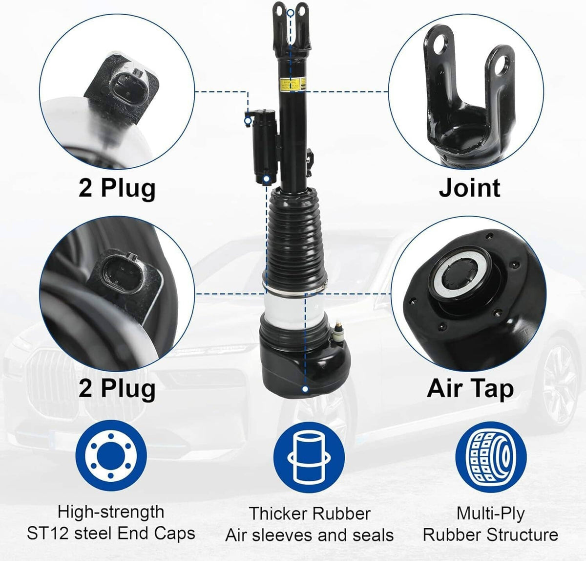 Solidspare 4x Front Rear Air Suspension Struts For 2016-20 BMW G11 G12 740i 750i 750Li RWD