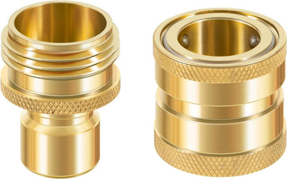 Solidspare Hose Quick Disconnect Set Brass 3/4” GHT Male x Female Replace for Dramm 22729