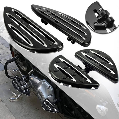 Solidspare Front+Rear Driver Passenger Stretched Floorboard For Harley Touring Models 1984+