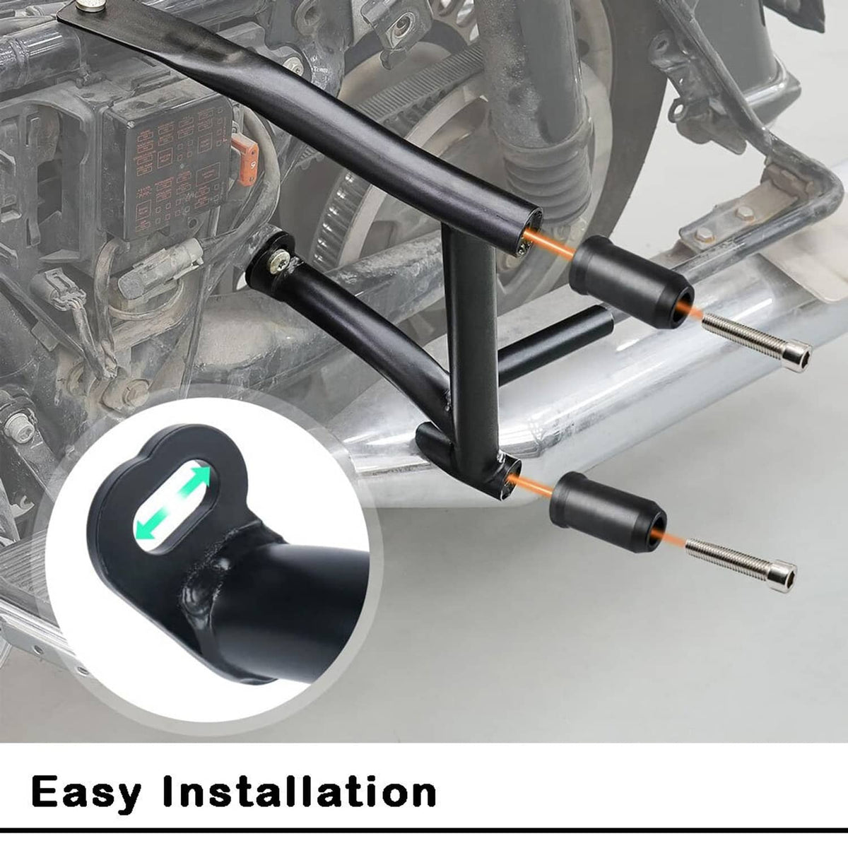 Solidspare Motorcycle Rear Saddlebag Guards Crash Bars For 14-24 Harley Electra Glide FLHT