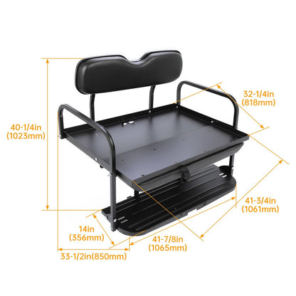 Solidspare For Yamaha G2 G9 Gas Electric Folding Fold Black Golf Cart Rear Back Seat Kit
