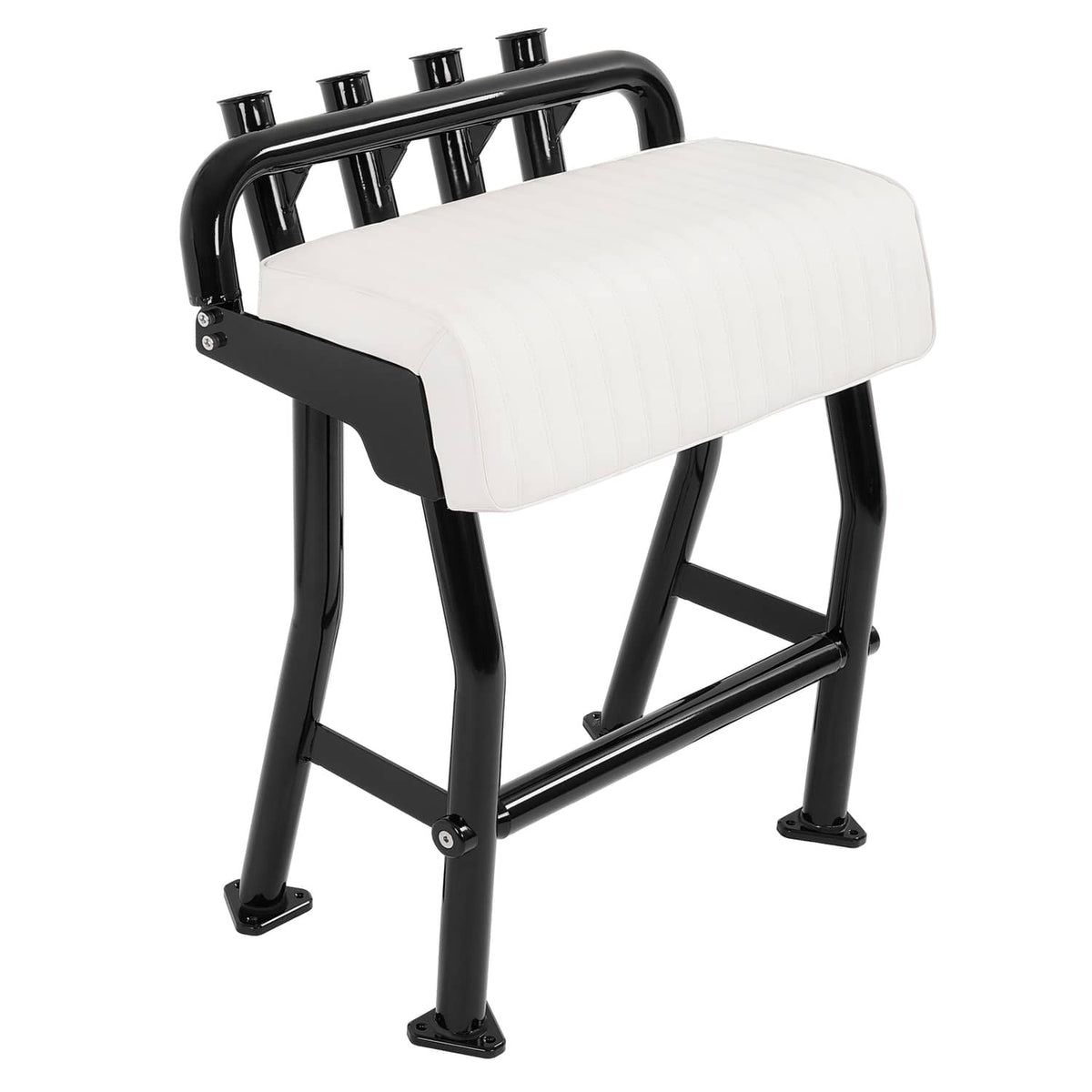 Solidspare 29" Leaning Post Seat W/ 4 Rod Holders Aluminium Boat Seat For Centre Console