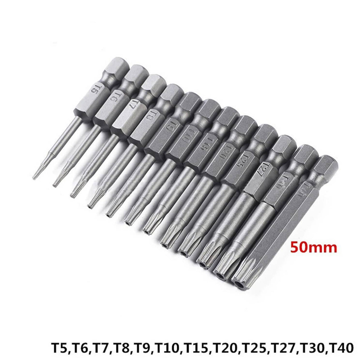 Solid Spare 12pcs T6-T40 Magnetic Head Torx Screwdriver Bit Set Security Tamper Proof Star