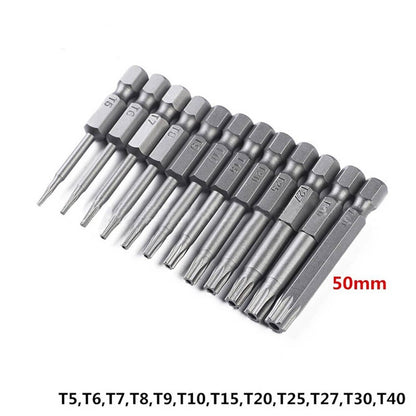 Solid Spare 12pcs T6-T40 Magnetic Head Torx Screwdriver Bit Set Security Tamper Proof Star