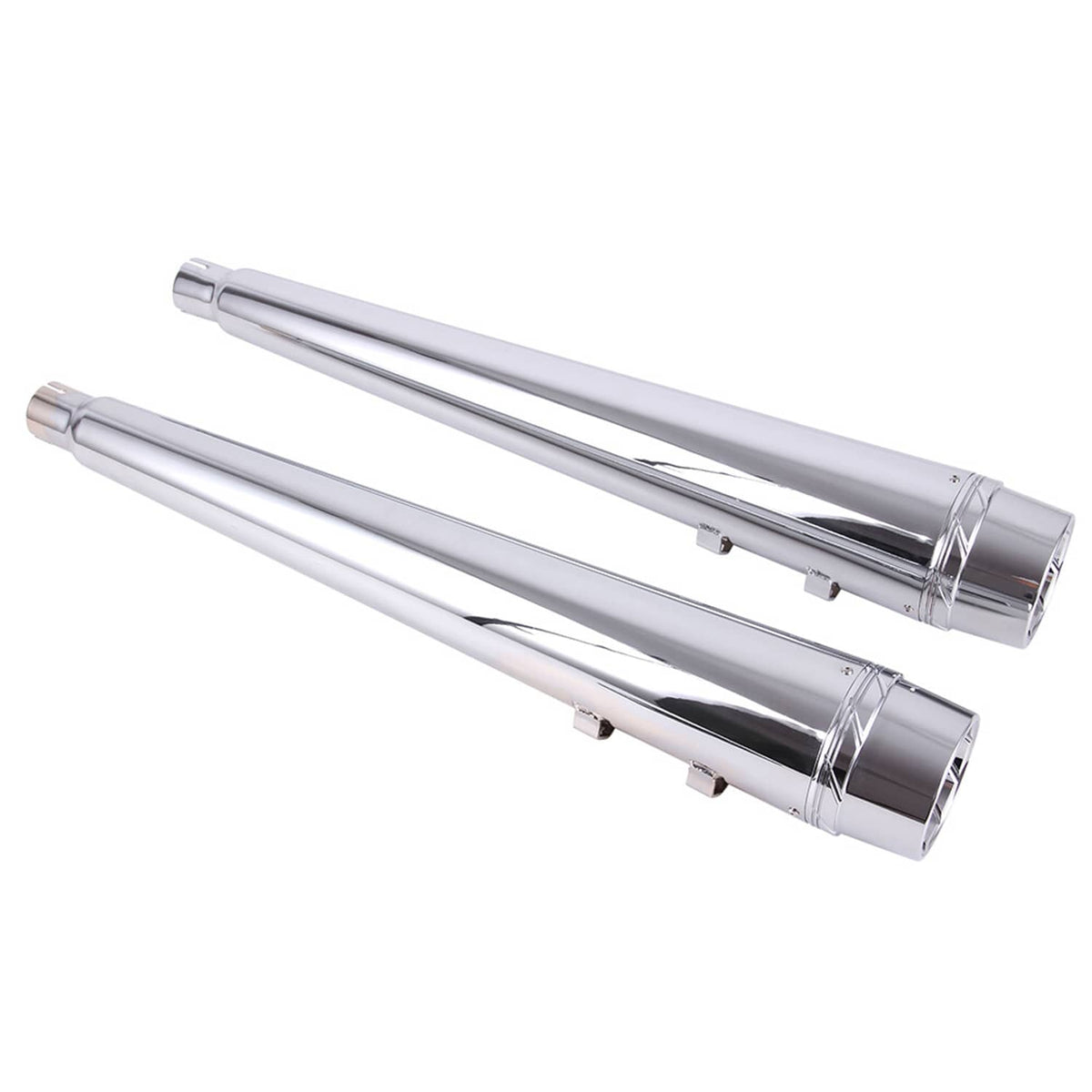 Solidspare 4" SLIP ON MUFFLERS EXHAUST PIPES FOR HARLEY TOURING BAGGER 1995-2016 CHROME