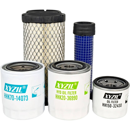 Solid Spare Maintenance Filter Kit 77700-01818 Fit Kubota Engine Oil Hydraulic HST HYD