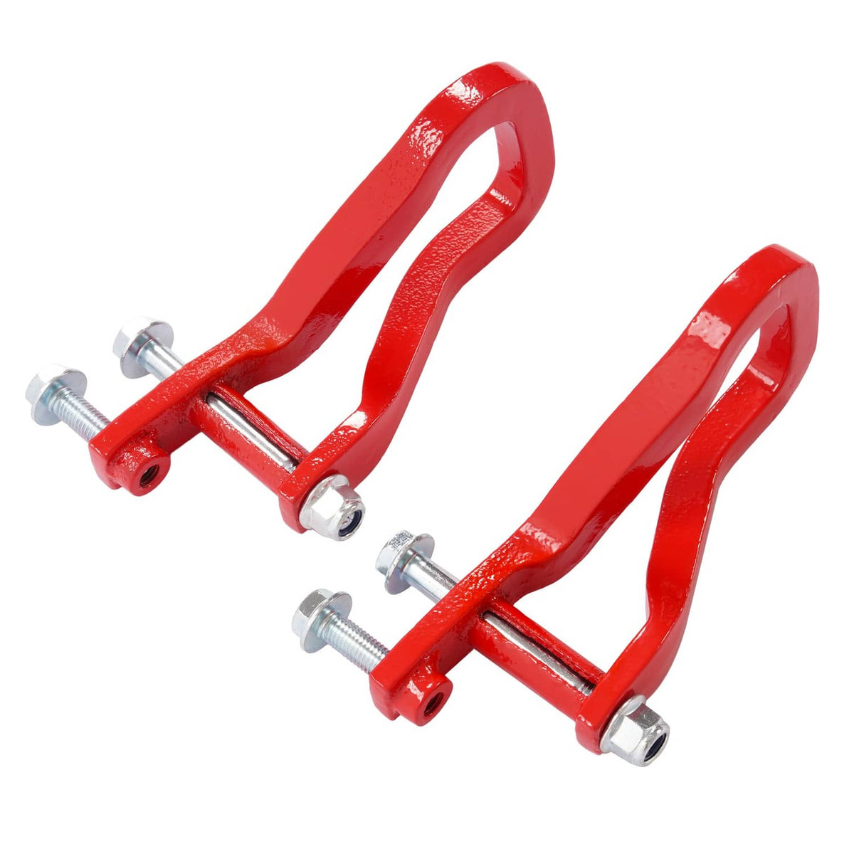 Solid Spare For GMC Sierra 1500 2019-2026 Heavy Duty Front Car Tow Hooks w/ Bolts Red
