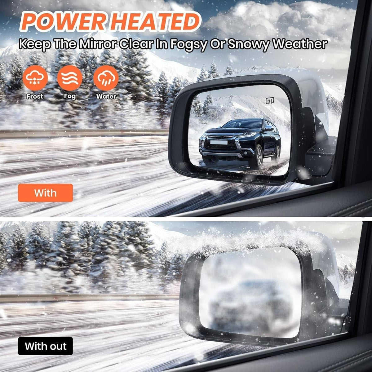 Solidspare Driver Side Mirror w/ Manual Folding Blind Spot For 2011-22 Jeep Grand Cherokee