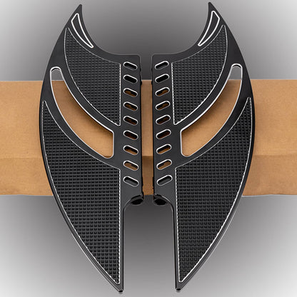 Solidspare Black Driver Stretched Floorboards CNC For Harley Electra Street Road Glide King