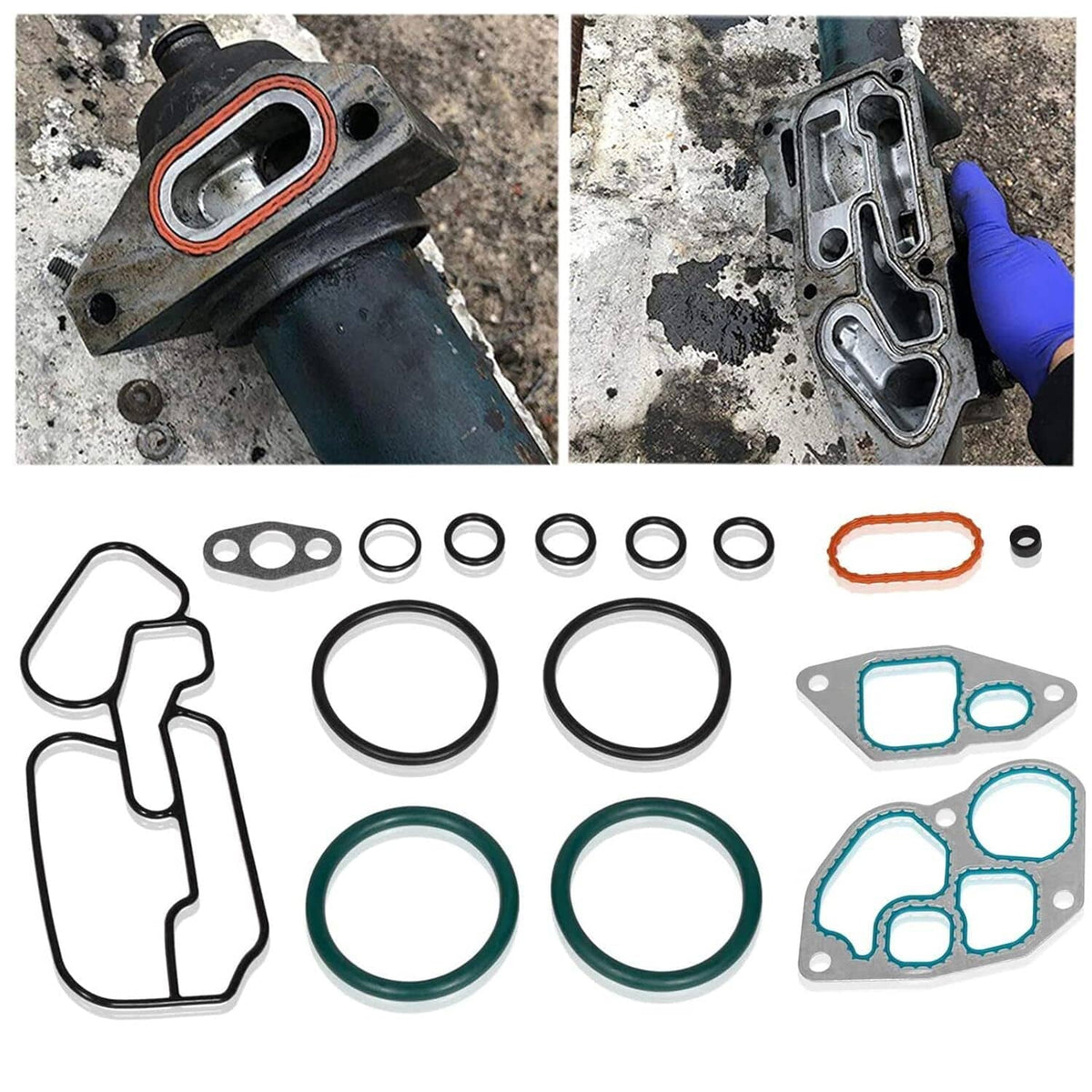 Solid Spare Oil Cooler Mounting Gasket Kit for International 1993-1997 DT466E 1823182C95