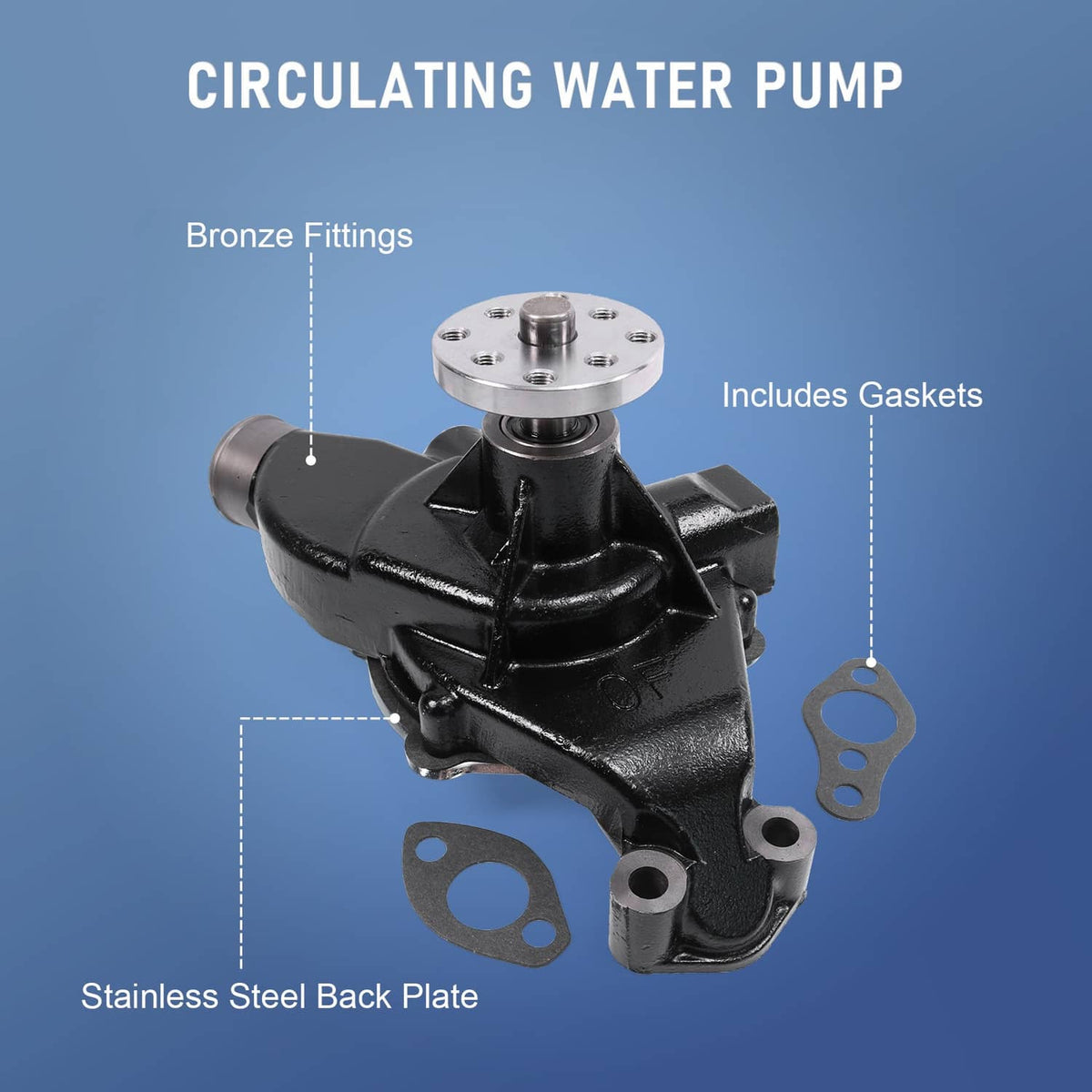 Solidspare For MerCruiser Circulation 4.3L 5.0L 5.7L Water Pump 18-684M 60658 With Gasket