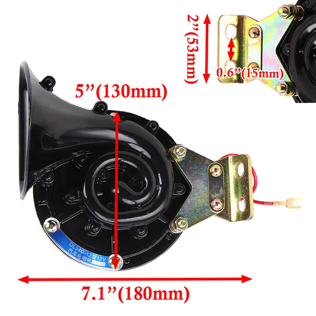 Solidspare 2pcs Super Loud Electric Car Snail Air Horn Truck Boat Motorcycle Van Universal