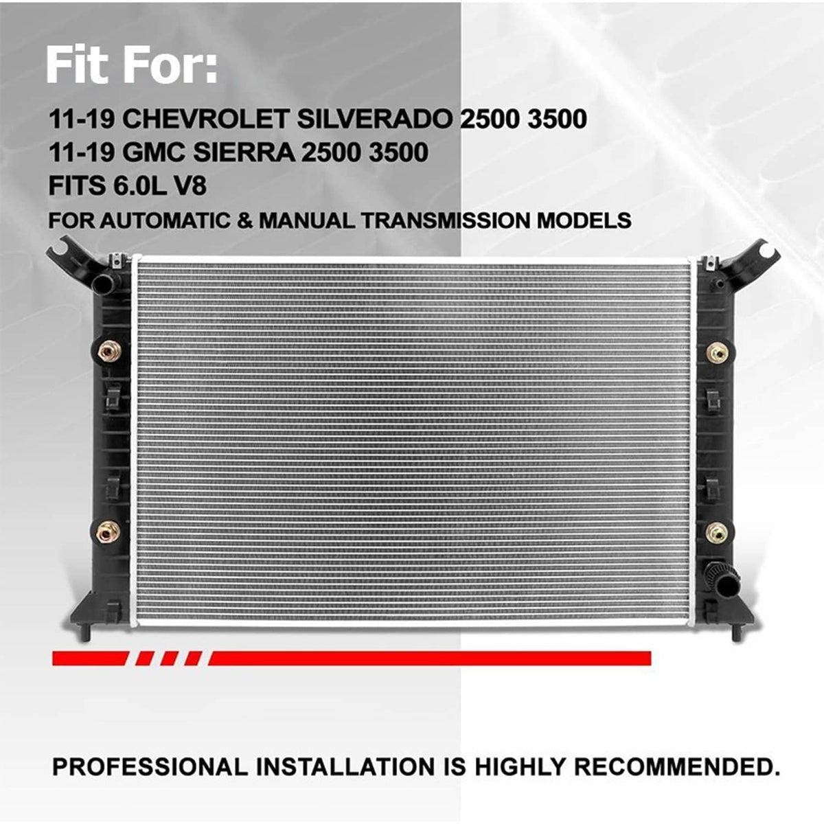Solidspare Radiator for Chevy Silverado 2500 HD Silverado 3500 HD GMC Sierra 2500 HD 6.0L