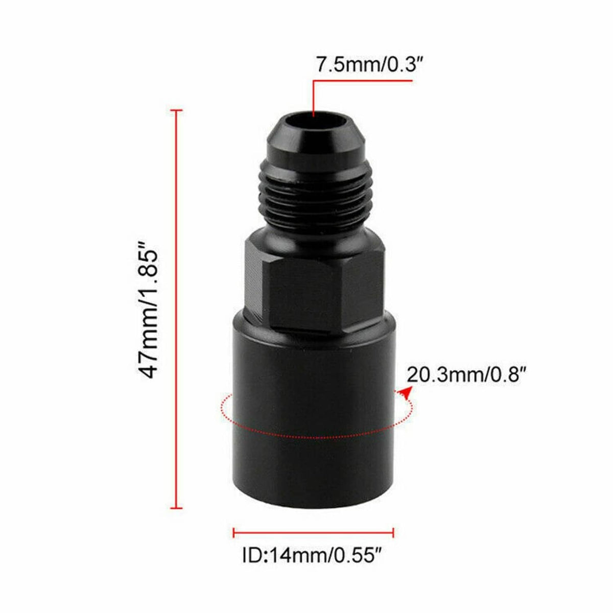 Solidspare Black -6AN AN6 Fuel Adapter Fitting to 3/8 GM Quick Connect LS W/ Clip Female
