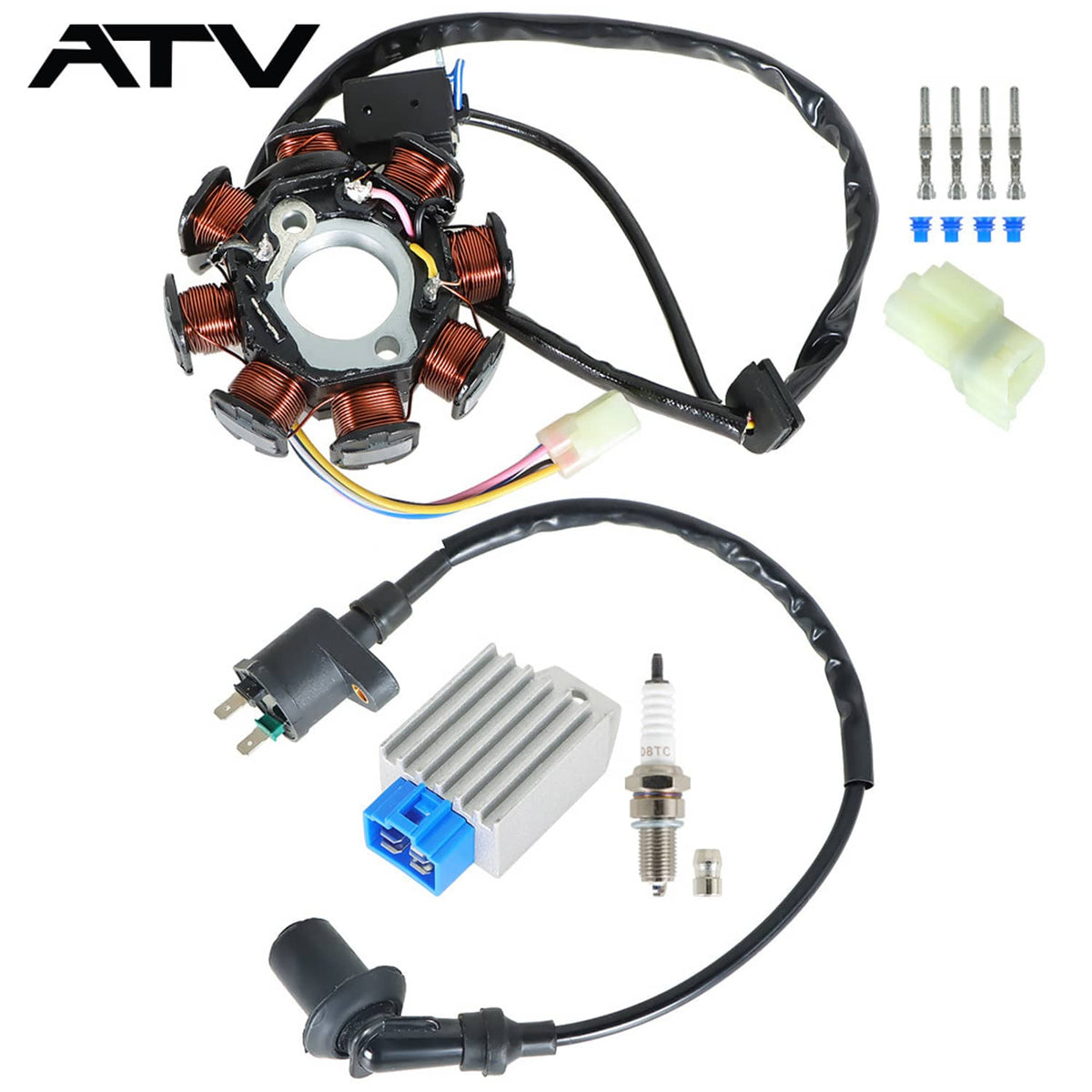 Solidspare Ignition Coil Spark Plug Regulator Stator For Polaris Outlaw 90 Outlaw 50 07-15