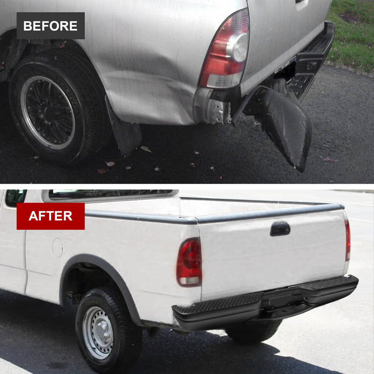 Solidspare Black Rear Step Bumper Assembly For 97-04 Ford F-150 97-99 Ford F-250 Styleside