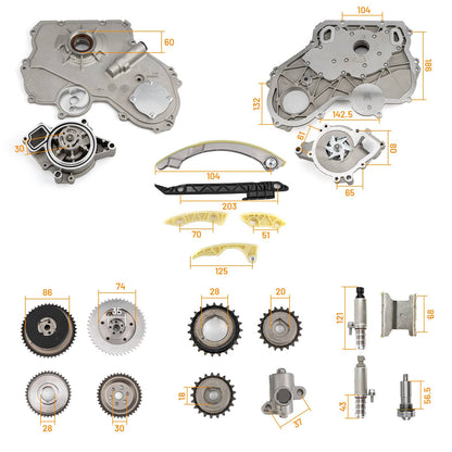 Solidspare For GM Terrain Chevy Equinox 2.0L 2.4L Ecotec Timing Chain Kit with Water Pump