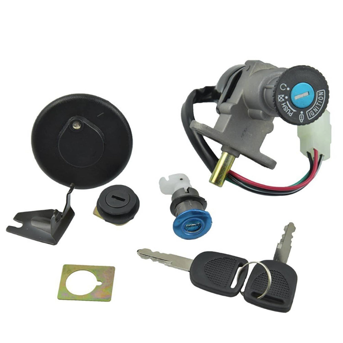 Solidspare Ignition Switch Fuel Gas Cap for 139QMB 50cc-150cc Moped Scooter