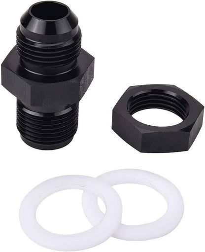 Solidspare New 2Pcs 10AN AN10 Flare Fuel Cell Bulkhead Fitting With Teflon Washer Aluminum