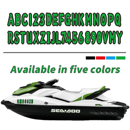 Solid Spare 4 Sets of 3" Marine Boat Sticker Decal A-Z Letters and 0-9 Numbers Green