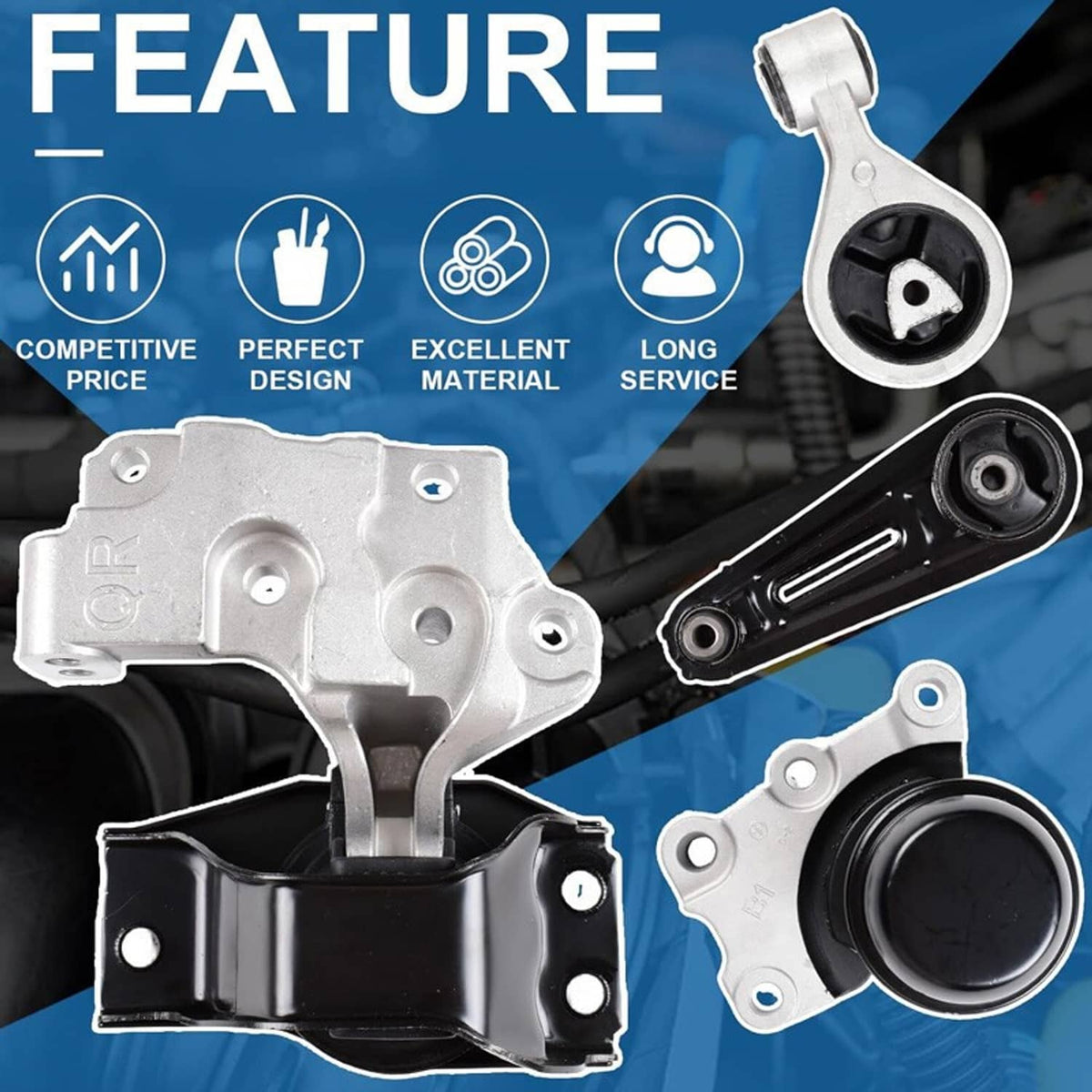 Solidspare 4Pcs Engine Motor & Trans Mount Set Fit For 2008-2013 Nissan Rogue 2.5L New
