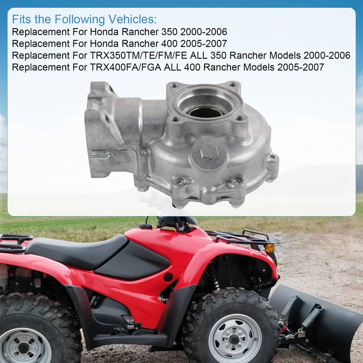 Solidspare Rear Final Gear Differential Fit Honda Rancher 2000-2006 TRX350 2005-2007 TRX400
