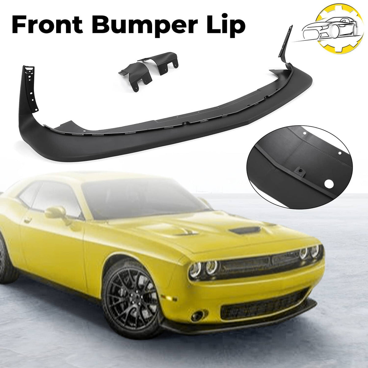 Solid Spare For Dodge Challenger GT & SRT & R/T 2015-2023 Front Bumper Lip Valance Splitter