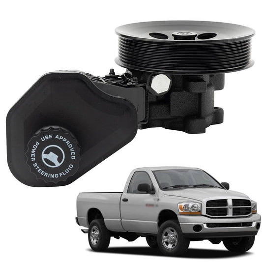 Solidspare Power Steering Pump w/ Reservoir & Pulley For 2003-2007 Dodge Ram 2500 3500