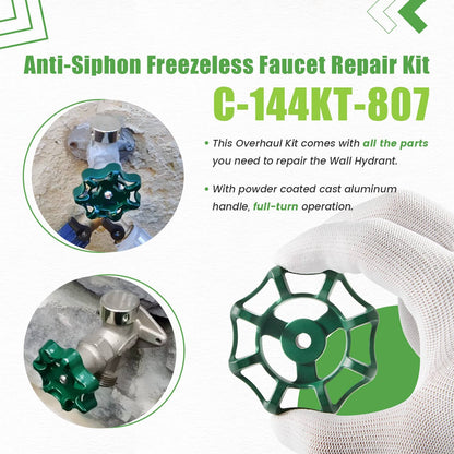Solidspare Replace for Prier C-144KT-807 Anti-Siphon Freezeless Faucet Repair Kit for C-144