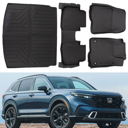 Solidspare Floor Mats and Trunk Mat Liner For Honda CR-V CRV 2023 2024 2025 All Weather TPE