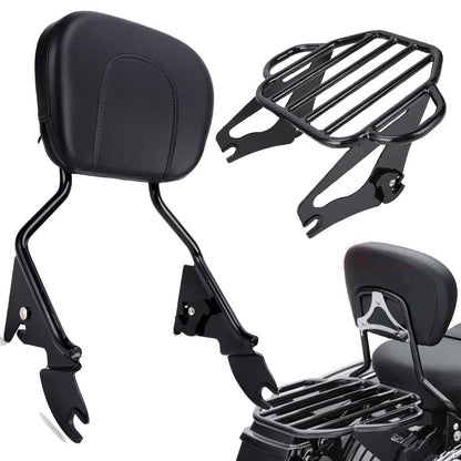 Solidspare Backrest Sissy Bar Luggage Rack & Docking Kit For Harley Touring Glide 2009-2024