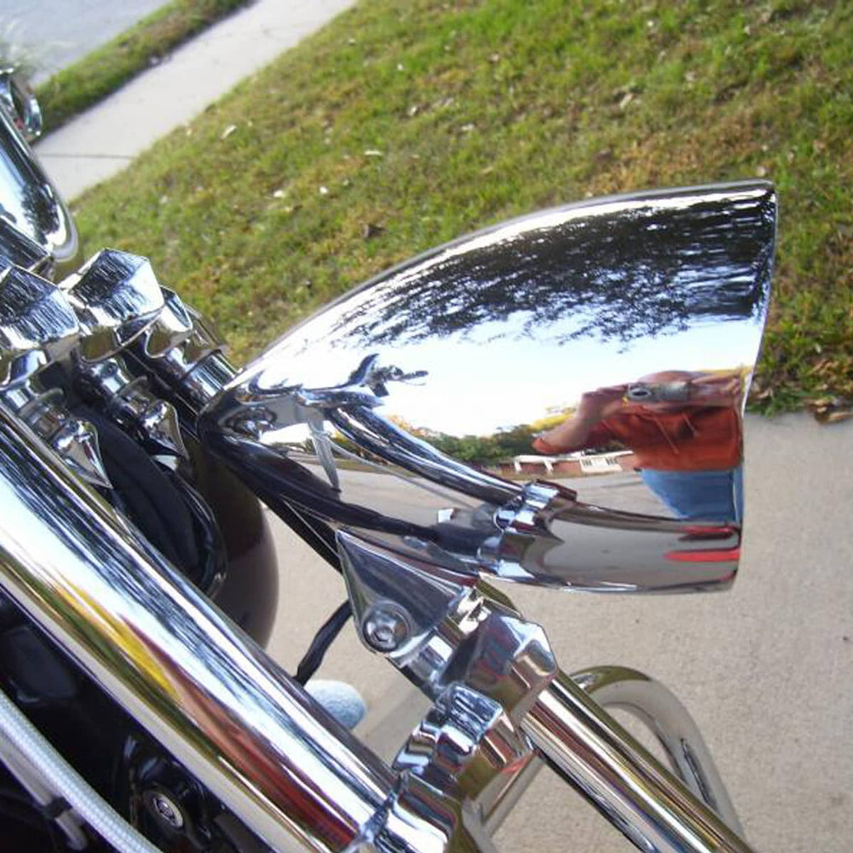 Solidspare Chrome Motor High-Low Visor Bullet Headlight Lamp for Harley Bobber Chopper Dyna