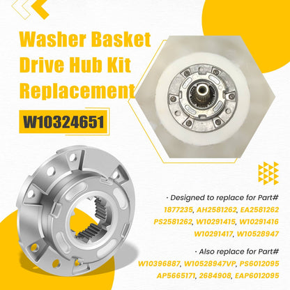 Solidspare W10324651 Washer Basket Drive Hub Kit Replacement fit for Whirlpool Maytag Amana