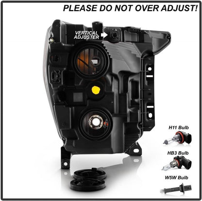 Solidspare For 2021 2022 2023 Ford F150 Halogen Black Headlights Headlamps Pair Left+Right