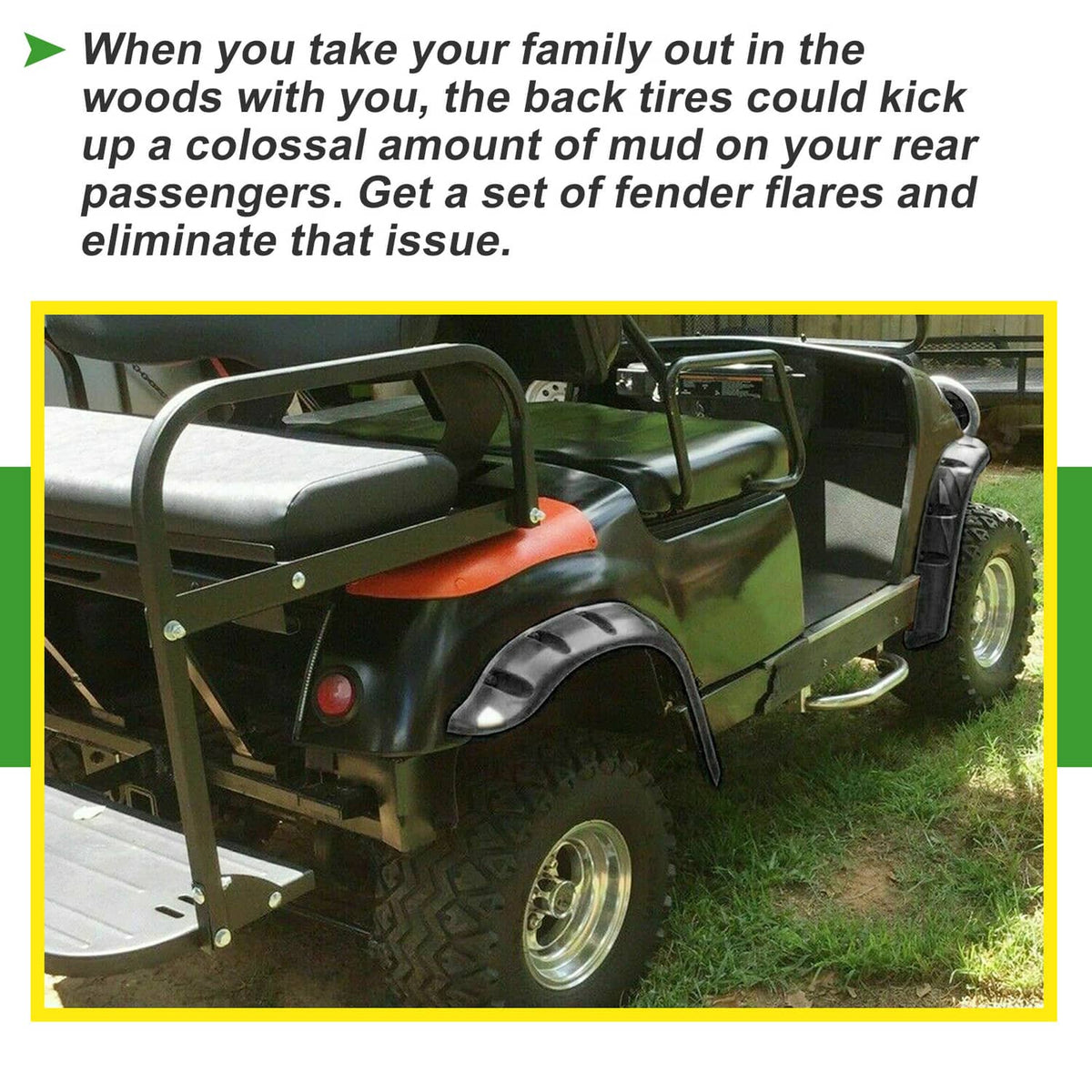 Solidspare For Yamaha G14 G16 G19 G20 G22 Golf Cart Front Rear Fender Flares W/ Hardware