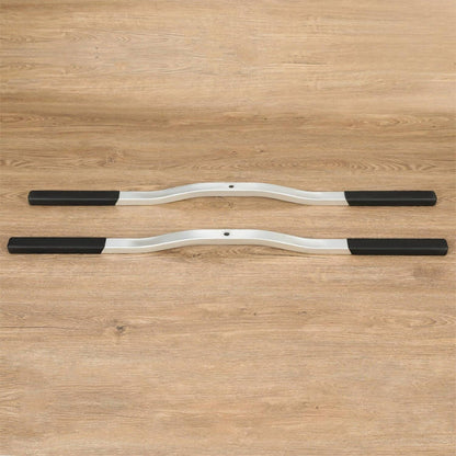 Solidspare For Snowmobile Trailer Ski Tie Down Bar w/ Black Boots Black & Silver 2PCS