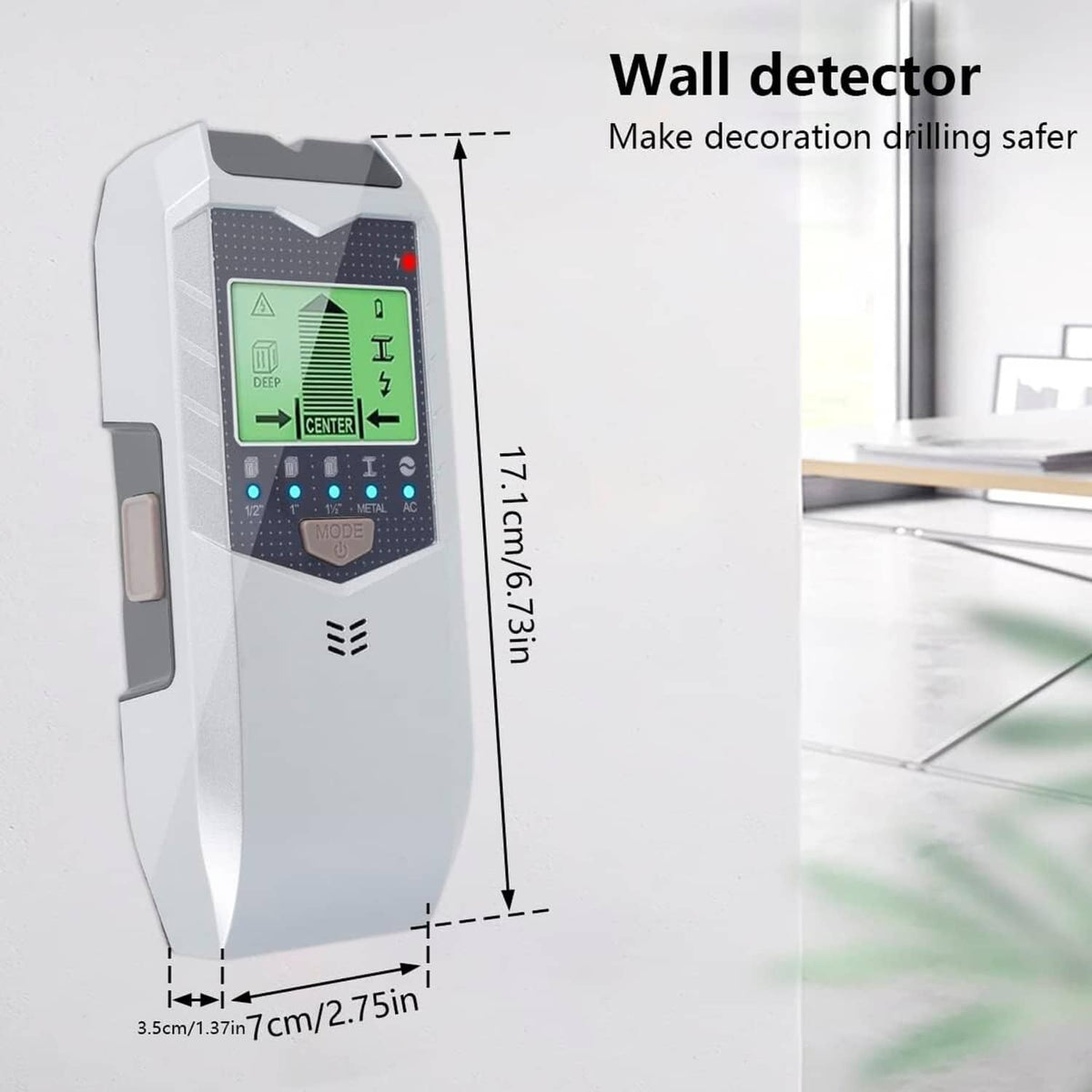 Solid Spare 5 in 1 Digital Stud Finder Wood Metal Pipe Wire Wall Scanner Sensor LCD Detector