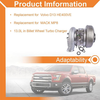 Solidspare New Turbo Turbocharger 85151094 Fits For Volvo D13 Mack MP8 Billet Wheel HE400VE