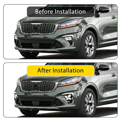 Solid Spare LED Fog Lights DRL Daytime Running Driving Lamps For Kia Sorento 2019-2020 LH+RH