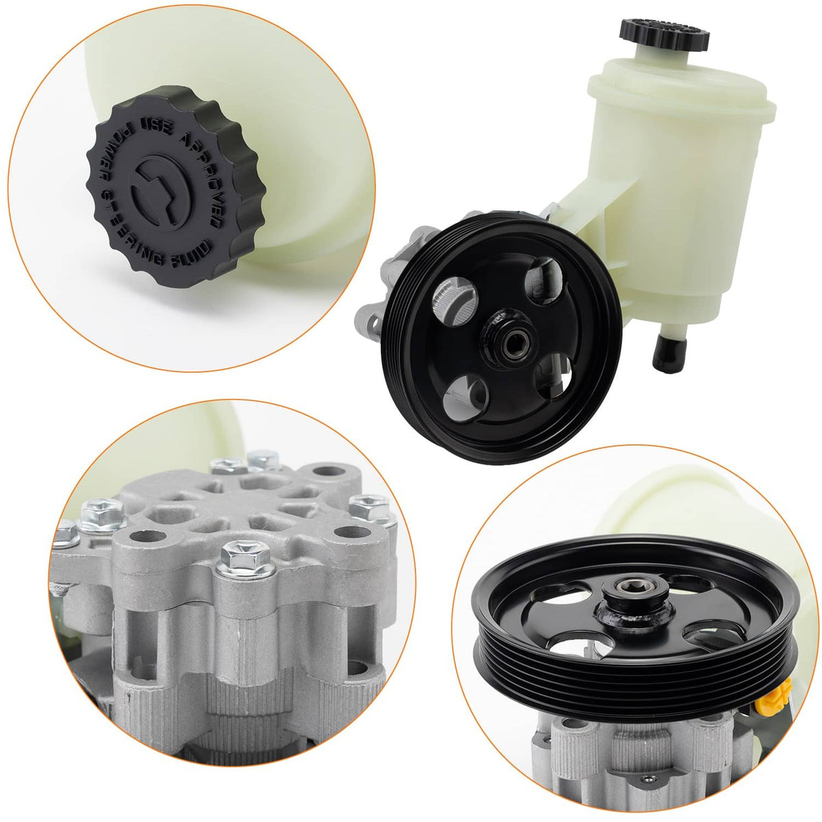 Solidspare Power Steering Pump w/ Pulley & Reservoir for 2011-2012 Ram 1500 V8 5.7L Pickup