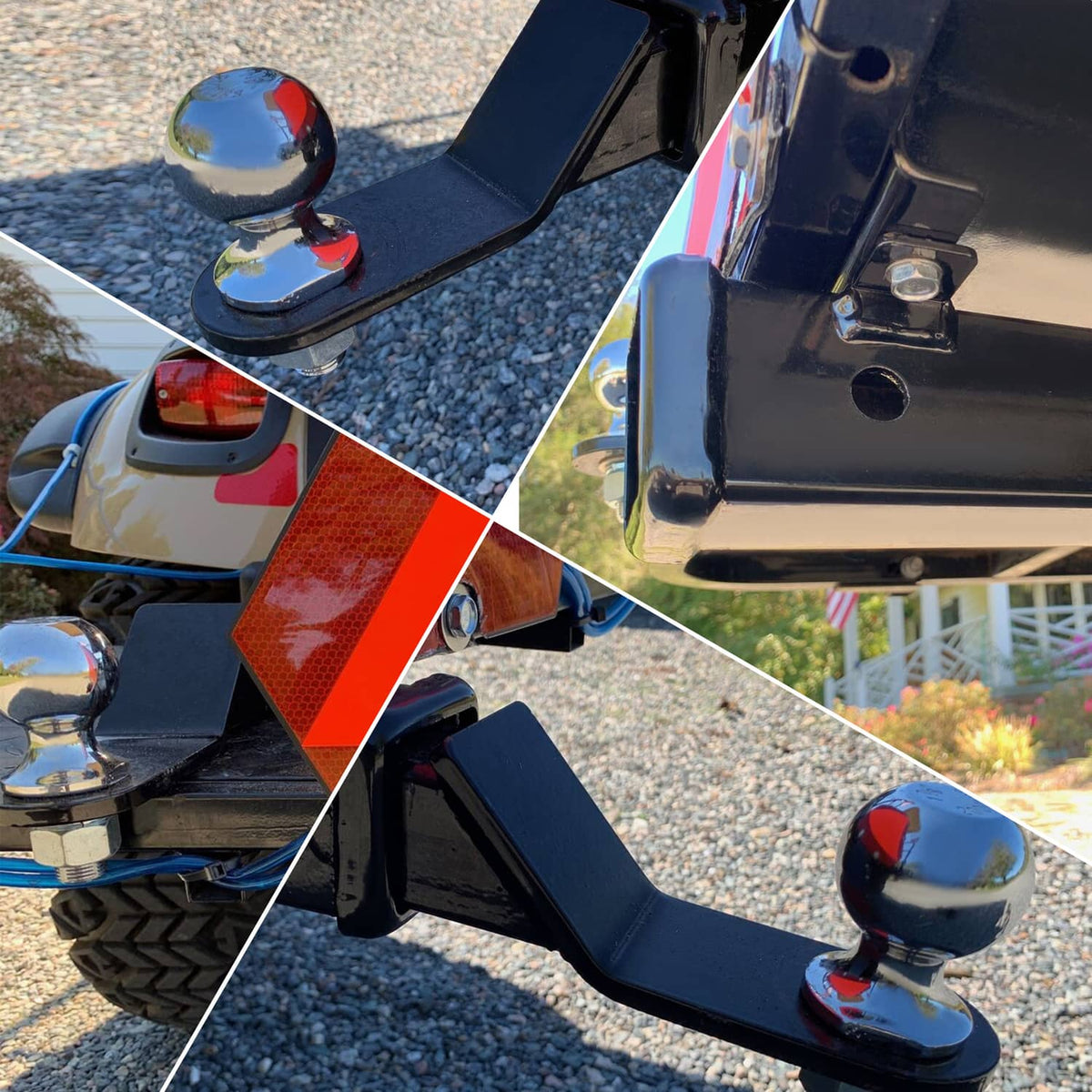 Solidspare For Club Car EZGO Yamaha Golf Cart Trailer Hitch w/ 2" Receiver Step on Back