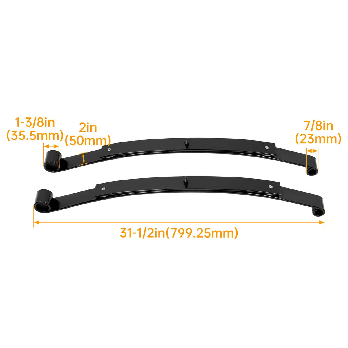 Solidspare Rear 2 Leaf Spring Kit W/Bushing & Sleeves For Golf Carts EZGO RXV 2008-UP