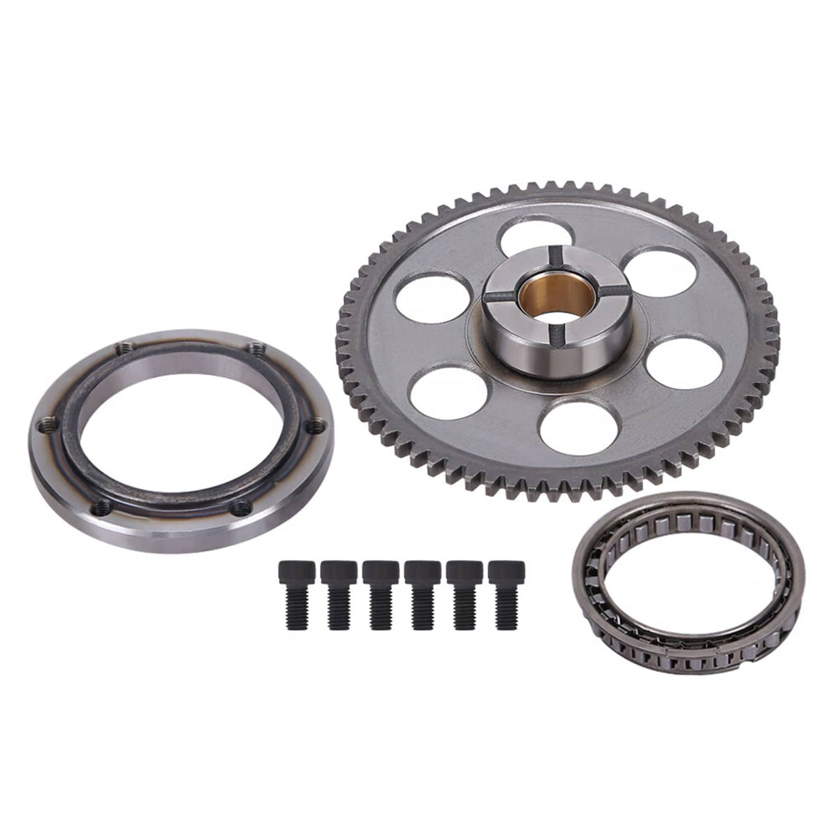 Solidspare Starter Clutch Kit One Way Gear Bearing & Gasket for Yamaha Kodiak 400 450 ATV