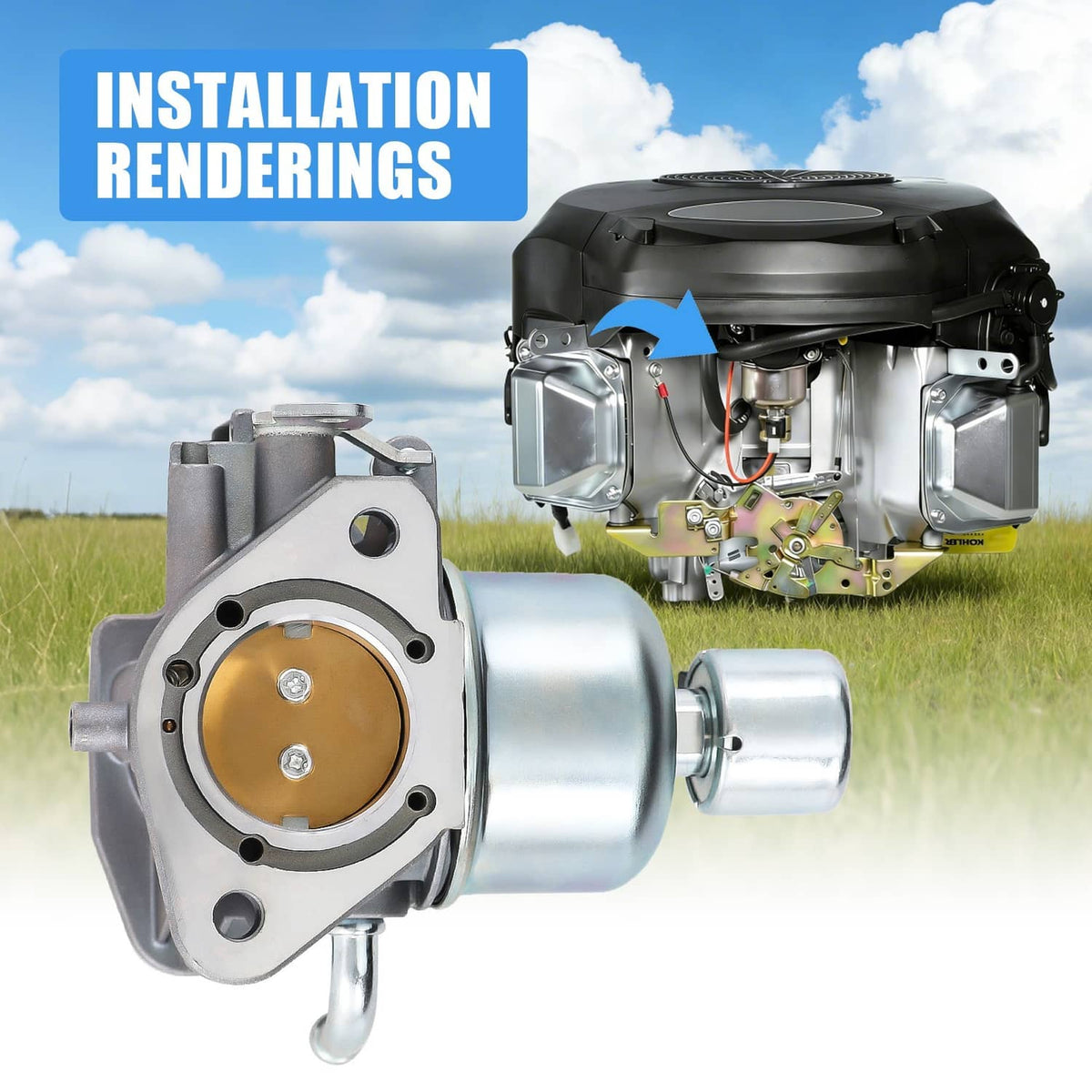 Solidspare New Carburetor Carb For Kohler KT725 KT730 KT735 KT740 KT745 7000 Series Engine