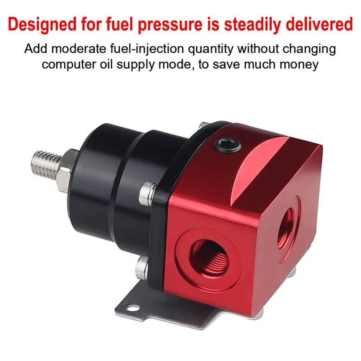 Solidspare Black-Red Adjustable Fuel Pressure Regulator Kit Oil 0-100psi Gauge -6AN 6AN