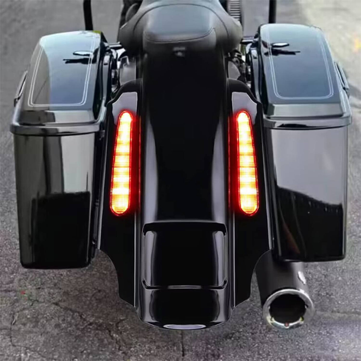 Solidspare CVO 4" Rear Fender w LED & Wire Harness for Harley Electra Glide Road King 93-08