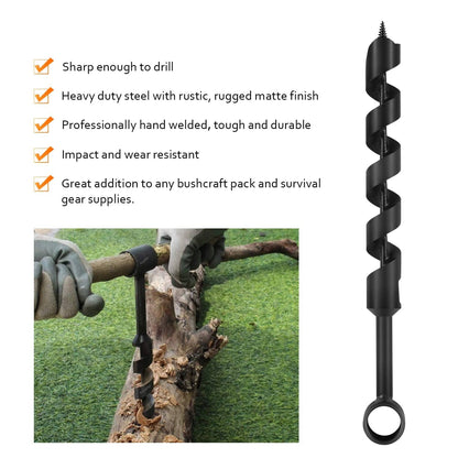 Solidspare 1 x 12” Scotch Eye Wood Auger Drill Bit For Bushcraft and Camping Furniture Maki