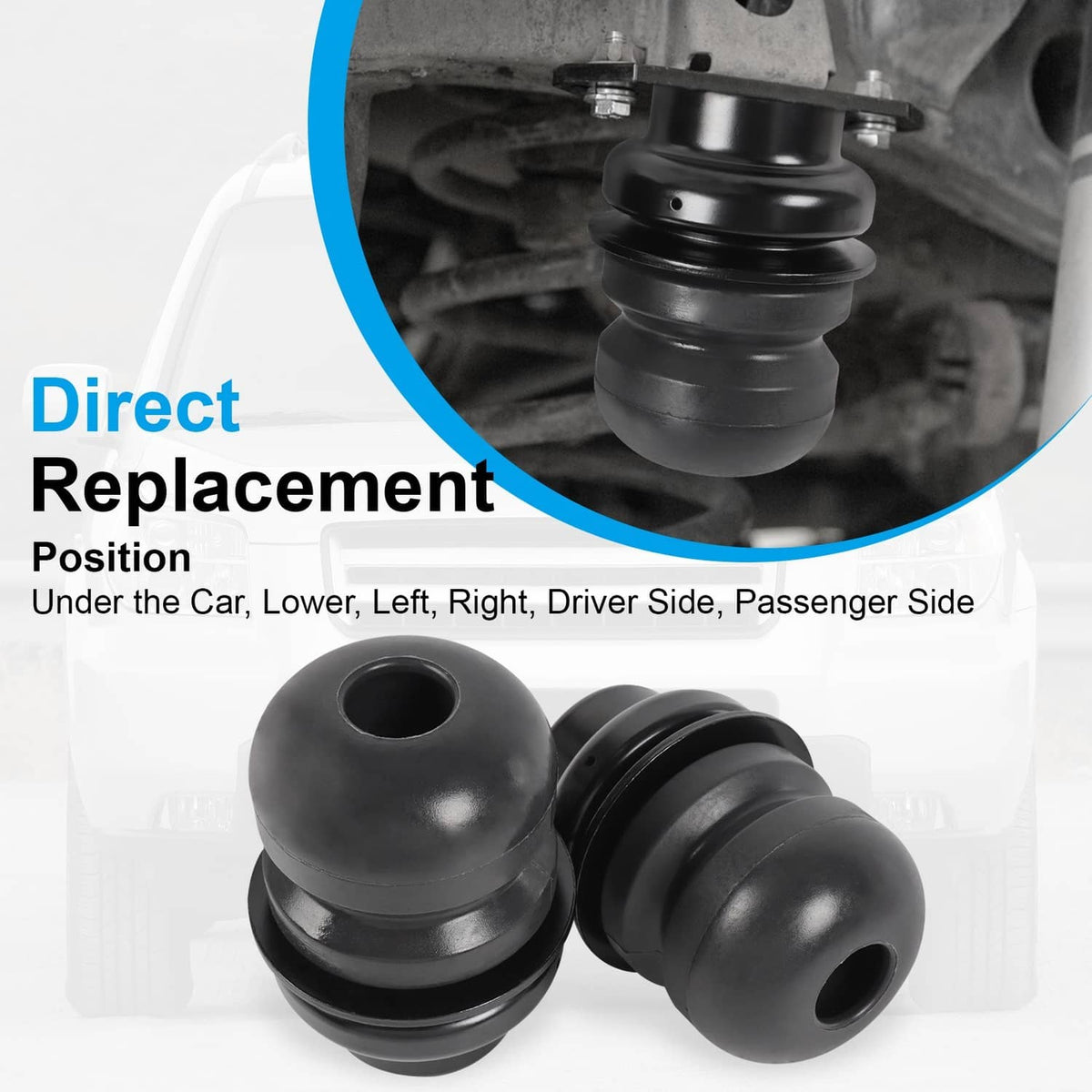 Solidspare 2X Rear Shock Spring Bump Stop For Honda Pilot 2003-2008 52722-S9V-A04
