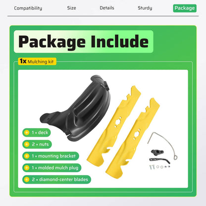 Solidspare 42" Mulching Blade Kit For CUB CADET XT1-LT42E Deck S-Shaped #19A30046100